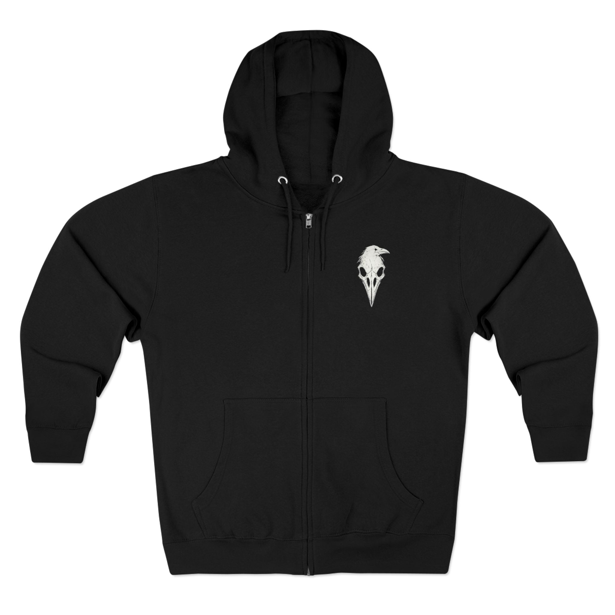 Skull & Raven Rune Zip Hoodie – Hallowed Raven LLC