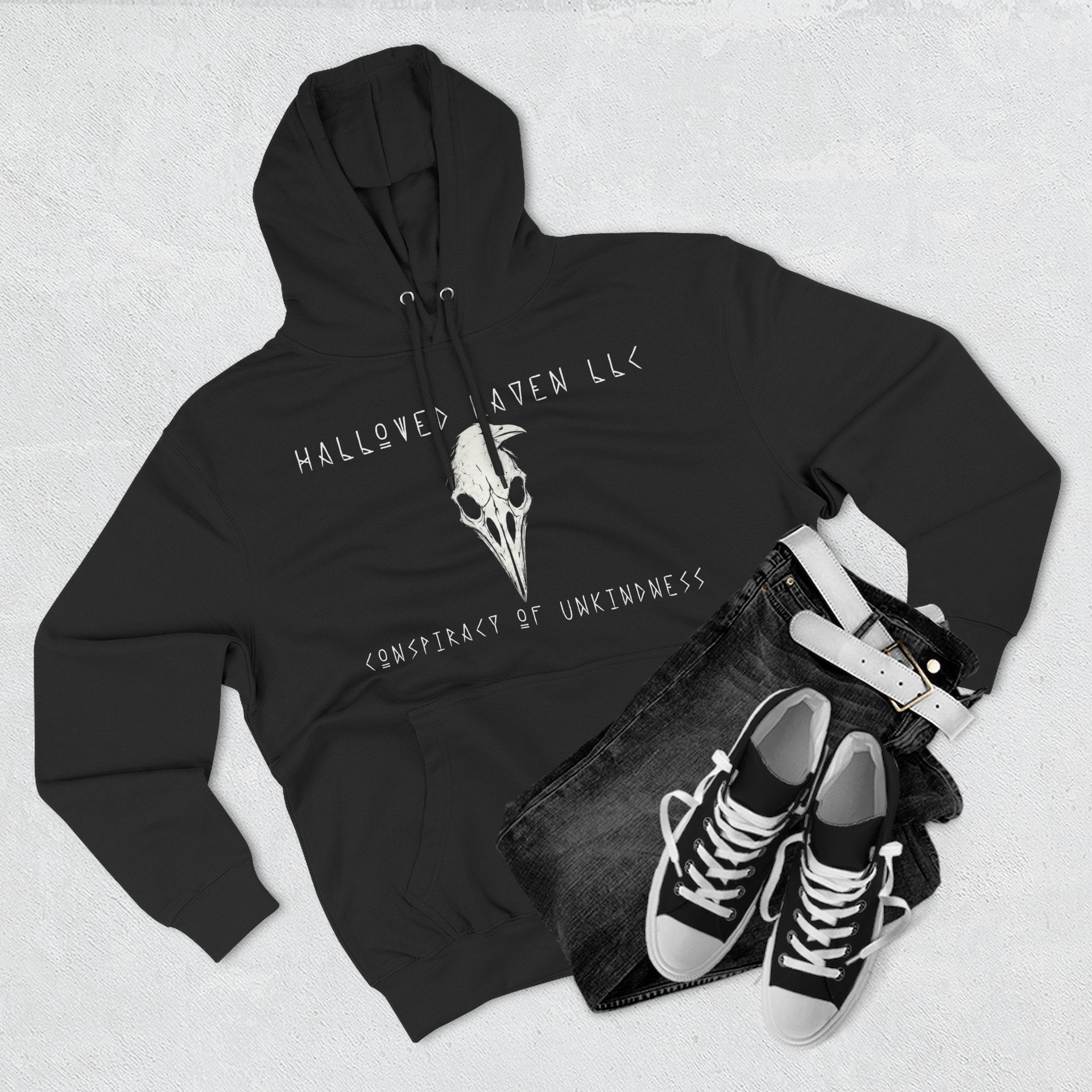 Raven Skull Pullover Hoodie